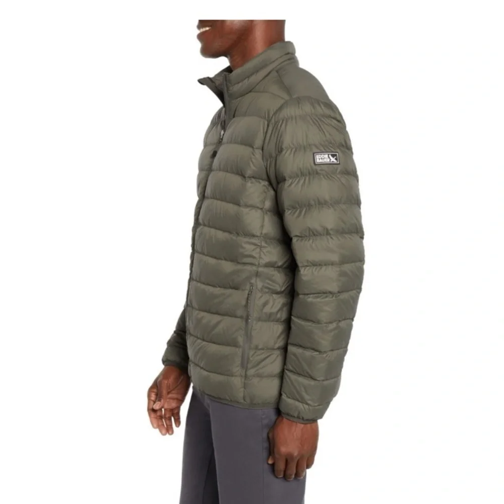 NWT Eddie Bauer men’s down lightweight Packable Puffer jacket dusky gree…